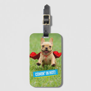 Étiquette À Bagage Courses mignonnes de super héros de bouledogue