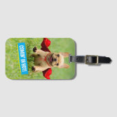 Étiquette À Bagage Courses mignonnes de super héros de bouledogue (Devant Horizontal)