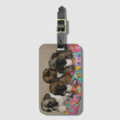 Étiquette À Bagage Coussin Bouledogues Français French Bulldog (Devant Vertical)