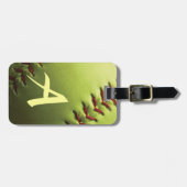 Étiquette À Bagage Coutume jaune du base-ball (Devant horizontal)