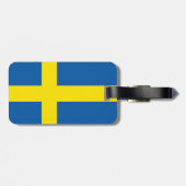 Étiquette À Bagage Coutume suédoise de drapeau personnalisée (Dos horizontal)