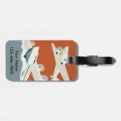 Étiquette À Bagage Coutume vintage de voyage d'avion (Dos horizontal)