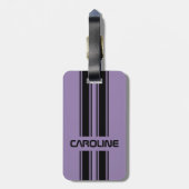 Étiquette À Bagage Coutume Violet violet noir course automobile Sport (Dos Vertical)