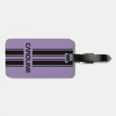Étiquette À Bagage Coutume Violet violet noir course automobile Sport (Dos horizontal)