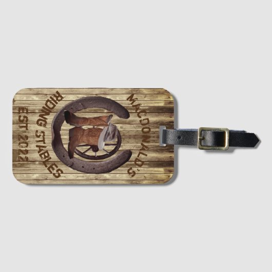 Étiquette À Bagage Cow-boy Rustic occidental (Devant Horizontal)