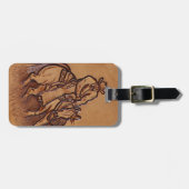 Étiquette À Bagage Cowboy en cuir occidental de rodéo d'équitation (Devant horizontal)