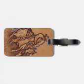 Étiquette À Bagage Cowboy en cuir occidental de rodéo d'équitation (Dos horizontal)