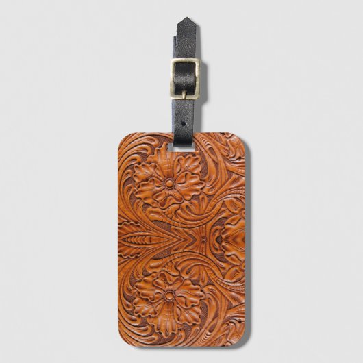 Étiquette À Bagage Cowboy Rustique pays occidental à outils en cuir i (Devant Vertical)