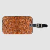 Étiquette À Bagage Cowboy Rustique pays occidental à outils en cuir i (Devant Horizontal)