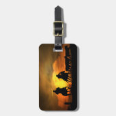 Étiquette À Bagage Cowboys Country Western Steers (Devant Vertical)