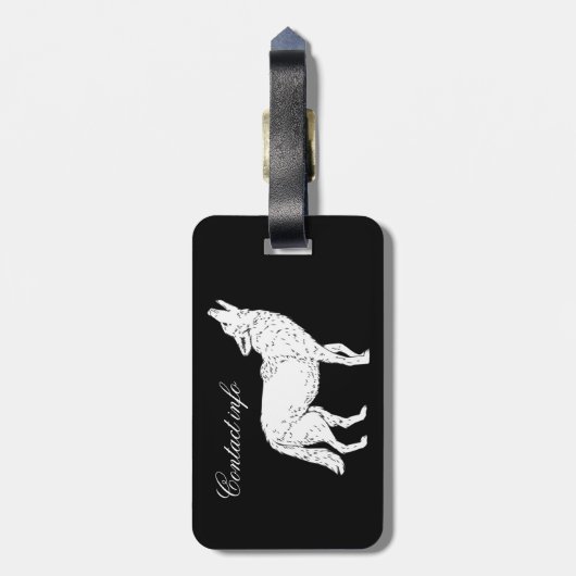 Étiquette À Bagage Coyote hurlant Thunder_Cove (Dos Vertical)