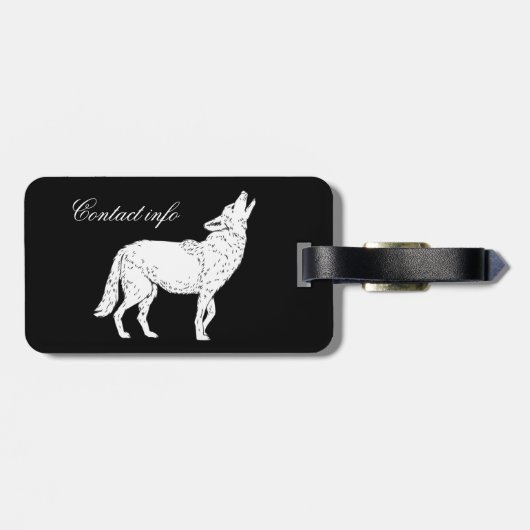 Étiquette À Bagage Coyote hurlant Thunder_Cove (Dos horizontal)