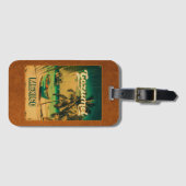 Étiquette À Bagage Cozumel Palm Tree Retro 80s Playa mexicaine (Devant Horizontal)