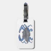 Étiquette À Bagage Crabe bleu  (Dos Vertical)