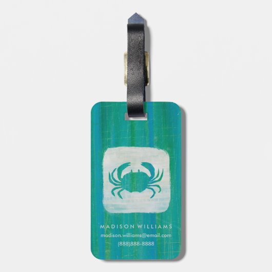 Étiquette À Bagage Crabe côtier d'Aqua de | (Dos Vertical)