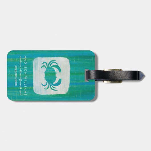 Étiquette À Bagage Crabe côtier d'Aqua de | (Dos horizontal)