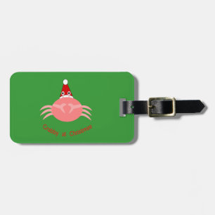 Étiquette À Bagage Crabe de Noël personnalisé
