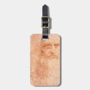 Étiquette À Bagage Craie de rouge d'autoportrait de Leonardo da Vinci