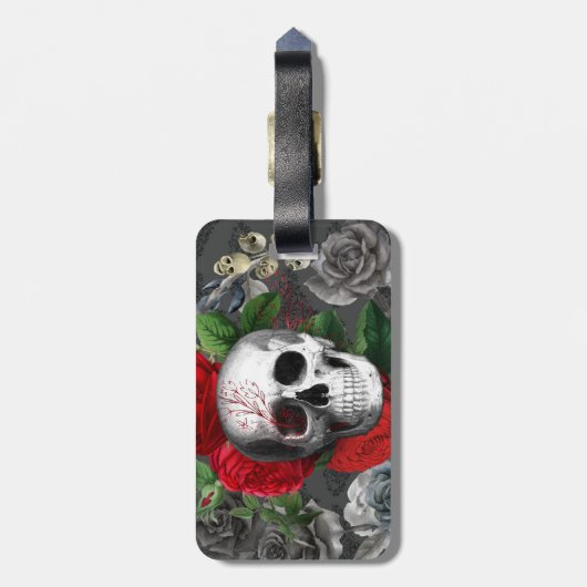 Étiquette À Bagage Crâne (Dos Vertical)