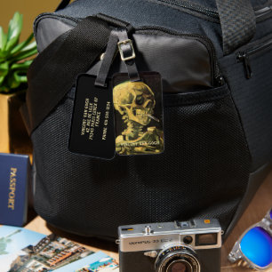 Étiquette À Bagage Crâne avec cigarette brûlante par Vincent van Gogh