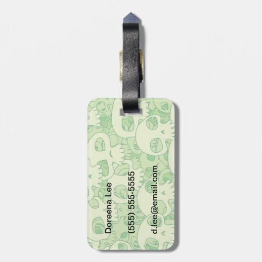 Étiquette À Bagage Crâne Cool (Dos Vertical)