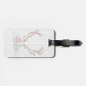 Étiquette À Bagage Crâne de cerf avec fleurs 2 (Dos horizontal)