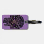 Étiquette À Bagage Crâne de Filigree dans les nuances de violet (Dos horizontal)