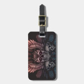 Étiquette À Bagage Crâne de robot + Ailes (Devant Vertical)