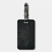 Étiquette À Bagage Crâne d'oiseaux dorés sur arrière - plan noir (Dos Vertical)