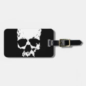 Étiquette À Bagage Crâne noir et blanc (Devant horizontal)