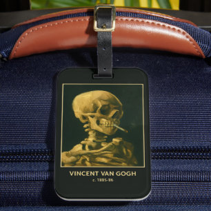 Étiquette À Bagage Crâne Vintage Fumeur – Unique Inspiré de Van Gogh