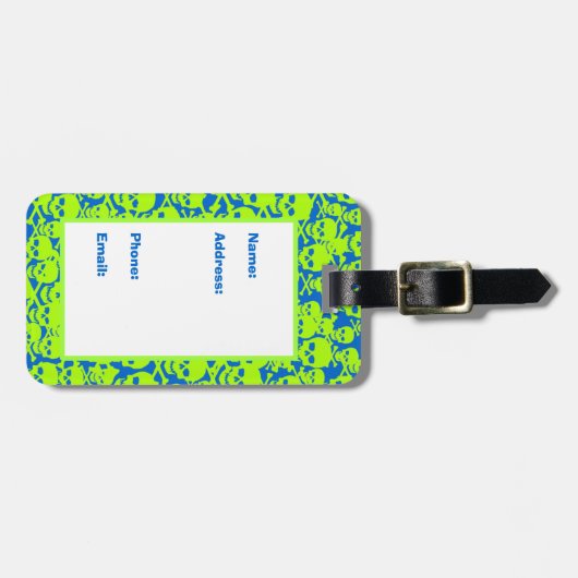 Étiquette À Bagage Crânes (Devant horizontal)