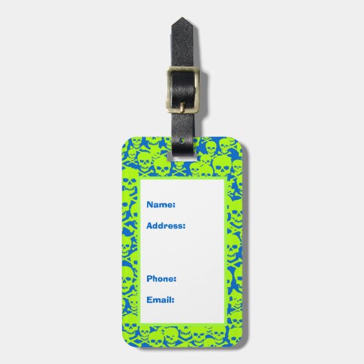 Étiquette À Bagage Crânes (Devant Vertical)