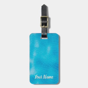 Étiquette À Bagage craquelure de porcelaine turquoise avec des fissur