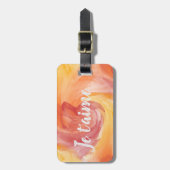 Étiquette À Bagage Cravate-Dye flamme rouge orange peint Aquarelle d' (Devant Vertical)