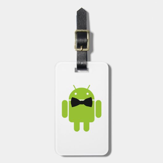 Étiquette À Bagage Cravate Formelle Bow Android Robot Icon (Devant Vertical)