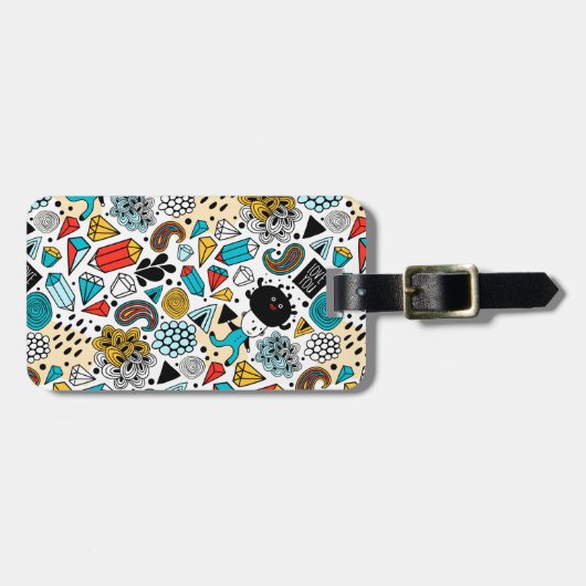 Étiquette À Bagage Crazy head (Devant horizontal)