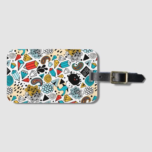 Étiquette À Bagage Crazy head (Devant Horizontal)