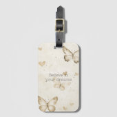 Étiquette À Bagage Cream Hearts Butterflies Christmas (Devant Vertical)