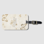 Étiquette À Bagage Cream Hearts Butterflies Christmas (Devant Horizontal)