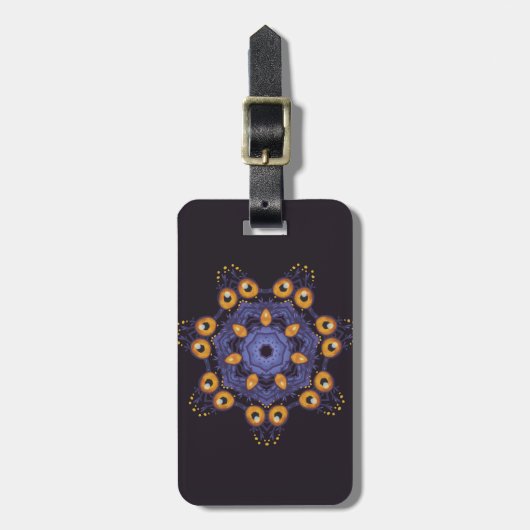 Étiquette À Bagage Créature de mandala monstrueuse mignonne et effray (Devant Vertical)