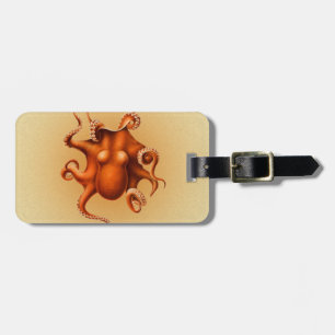 Étiquette À Bagage Créature du monstre de la mer d'Octopus Cephalapod