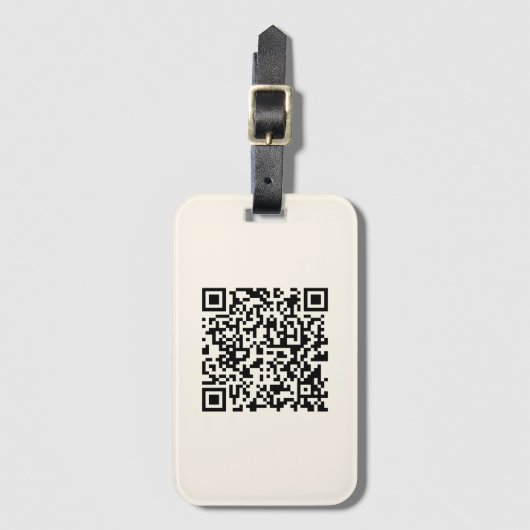 Étiquette À Bagage Créer instantanément un code QR | Modifiable blanc (Devant Vertical)