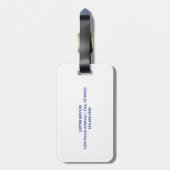 Étiquette À Bagage Créer un code QR analysable | Bleu foncé modifiabl (Dos Vertical)