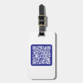 Étiquette À Bagage Créer un code QR scannable | Bleu foncé modifiable (Devant Vertical)