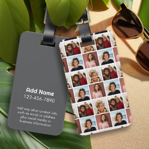 Étiquette À Bagage Créer un collage de photos personnalisé avec 4 pho