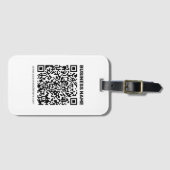 Étiquette À Bagage Créez instantanément un code QR pour n'importe que (Devant Horizontal)