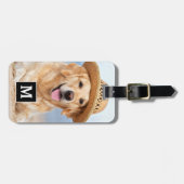 Étiquette À Bagage Créez votre propre monogramme photo simple personn (Devant horizontal)