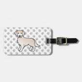 Étiquette À Bagage Crème anglaise Golden Retriever Dog & Custom Text (Devant horizontal)