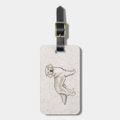 Étiquette À Bagage Crème anglaise Golden Retriever mignon chien de de (Devant Vertical)